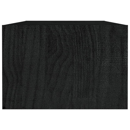 Mesa De Centro De Madera Maciza De Pino Negro 110x50x34 Cm_4
