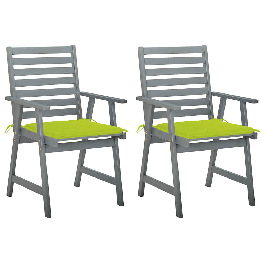 Vidaxl Sillas De Comedor Jardín 2 Uds Madera Maciza Acacia Con Cojines_0