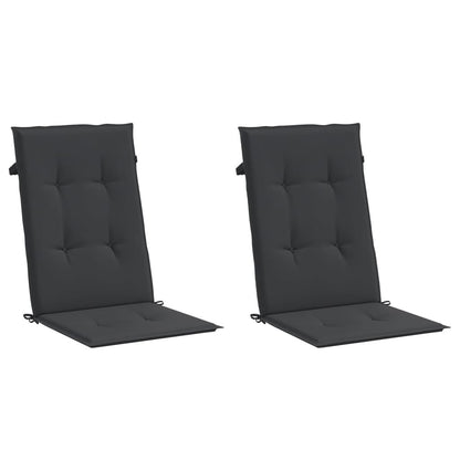 Vidaxl Cojín Silla De Jardín Respaldo Alto 2 Uds Tela Negro 120x50x3cm_0