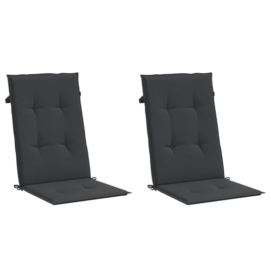 Vidaxl Cojín Silla De Jardín Respaldo Alto 2 Uds Tela Negro 120x50x3cm_0