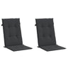 Vidaxl Cojín Silla De Jardín Respaldo Alto 2 Uds Tela Negro 120x50x3cm