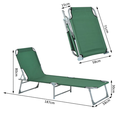 Outsunny Cama De Camping Plegable Tumbona Plegable Carga 120kg 187x58x28cm Verde_2