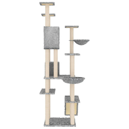 Vidaxl Rascador Para Gatos Con Postes De Sisal Gris Claro 191 Cm_3