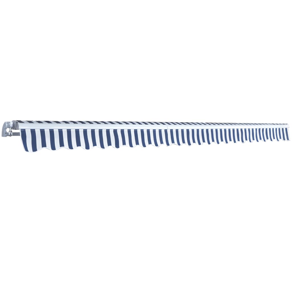 Toldo Plegable De Operación Manual 500 Cm Azul Y Blanco_2