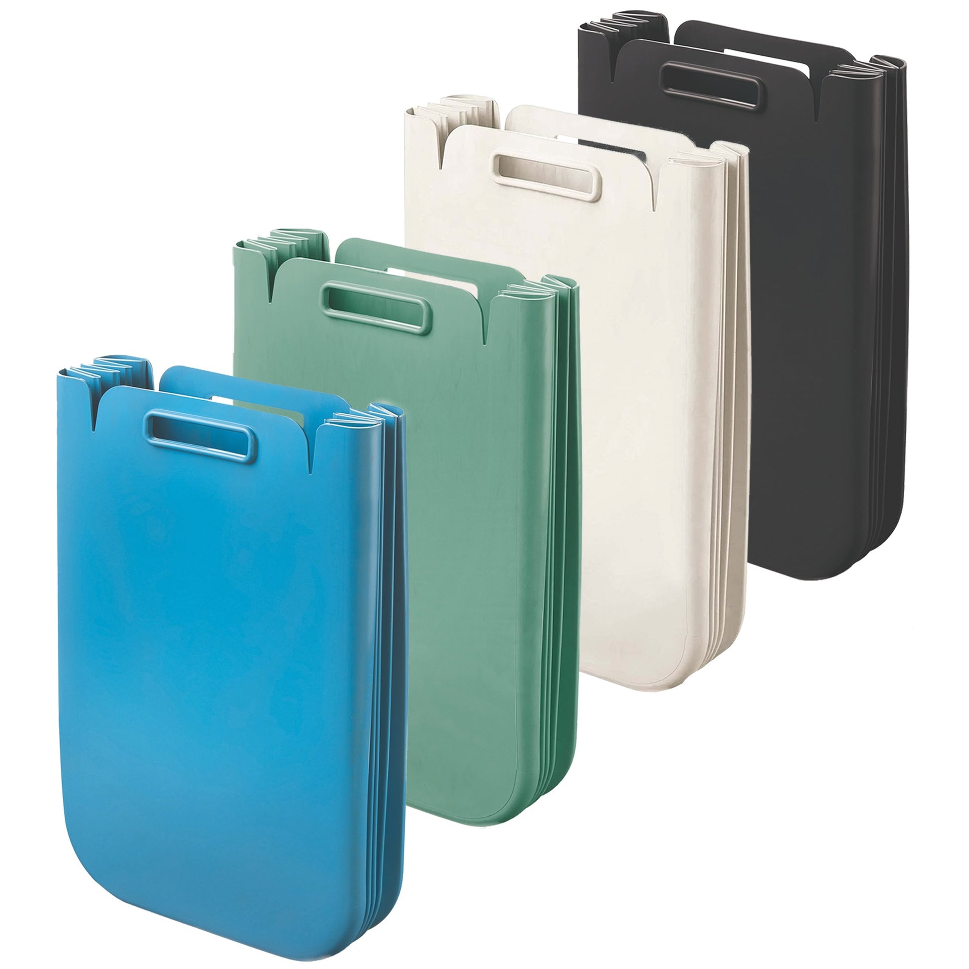 Set De 4x Contenedor Multiusos Plegable 25 Litros C/uno (100l Totales), En Plástico Reciclado, 45x30 Cms, En Color_0