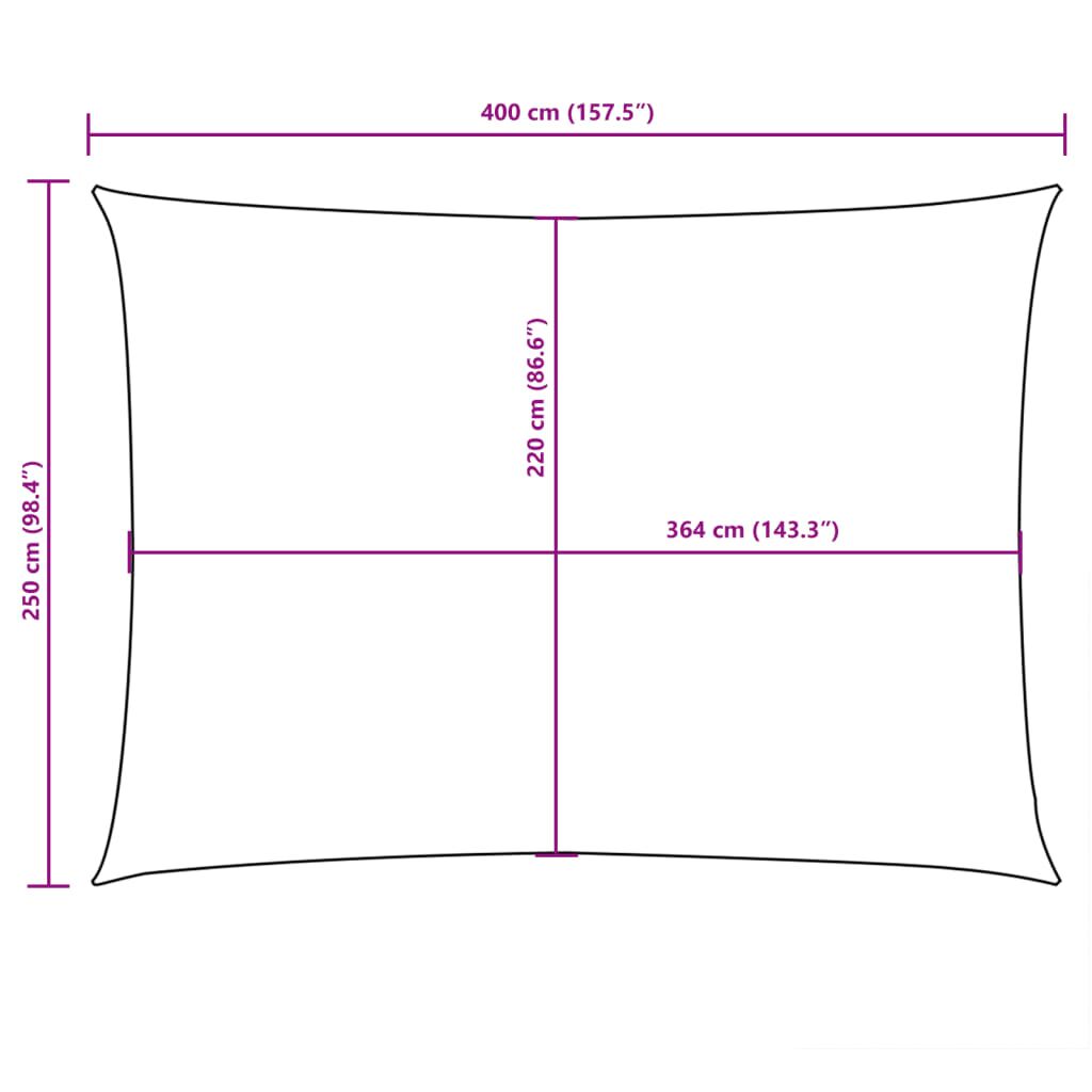 Vidaxl Toldo De Vela Rectangular Tela Oxford Color Crema 2,5x4 M_2