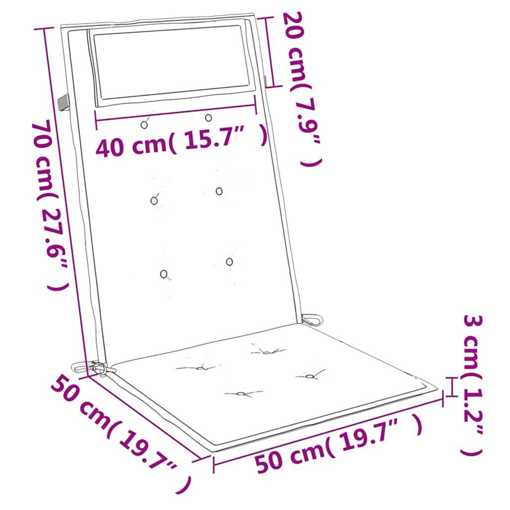 Vidaxl Cojines De Silla Con Respaldo Alto 4 Uds Tela Oxford Azul Claro_2