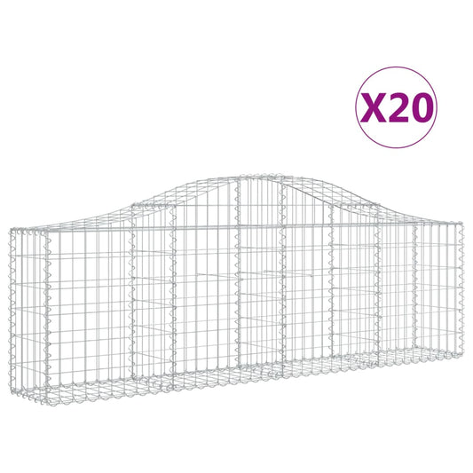 Cestas De Gaviones 20 Uds Forma De Arco Hierro 200x30x60/80 Cm_0
