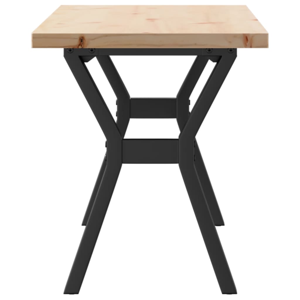 Mesa De Centro Marco Y Madera Maciza Pino Y Acero 110x40x45,5cm_3