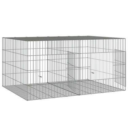 Vidaxl Jaula Para Conejos 2 Paneles Hierro Galvanizado 110x79x54 Cm_3