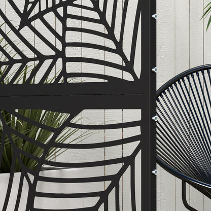 Outsunny Biombo Separador De Ambientes De 3 Paneles 122x198 Cm Negro_4