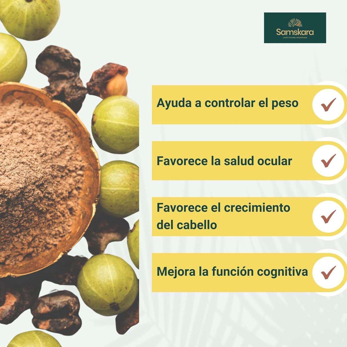 Amla en Polvo BIO | Samskara | para Cabello y Piel | Fuente Natural de Vitamina C, Colágeno y Calcio - 250 gr_4