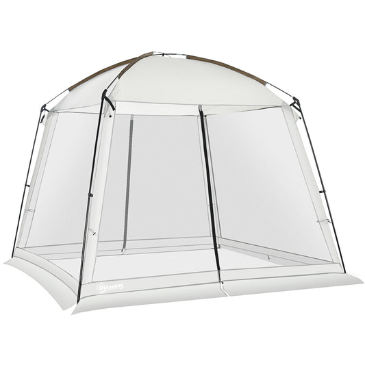 Outsunny Carpa De Jardín 3x3 M Para 6-8 Personas Con 4 Mosquiteras Y 2 Puertas_0