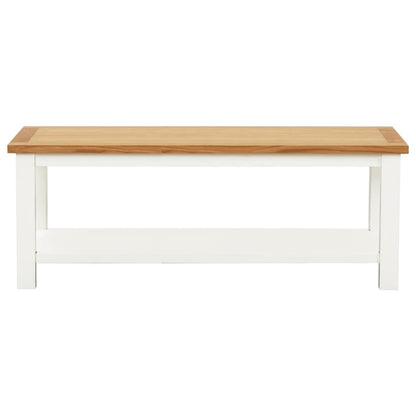 Mesa De Centro De Madera Maciza De Roble 110x55x40 Cm_0