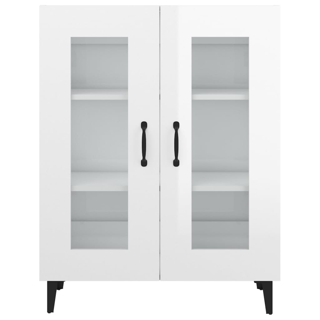 Aparador De Madera Contrachapada Blanco Brillante 69,5x34x90 Cm / Vetonek_5
