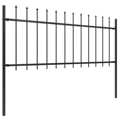 Valla De Jardín Con Puntas De Lanza Acero Negro 6,8x0,8 M / Vetonek_1
