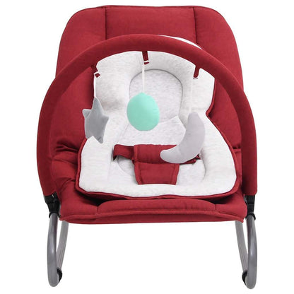 Vidaxl Hamaca Mecedora Para Bebés De Acero Rojo_1