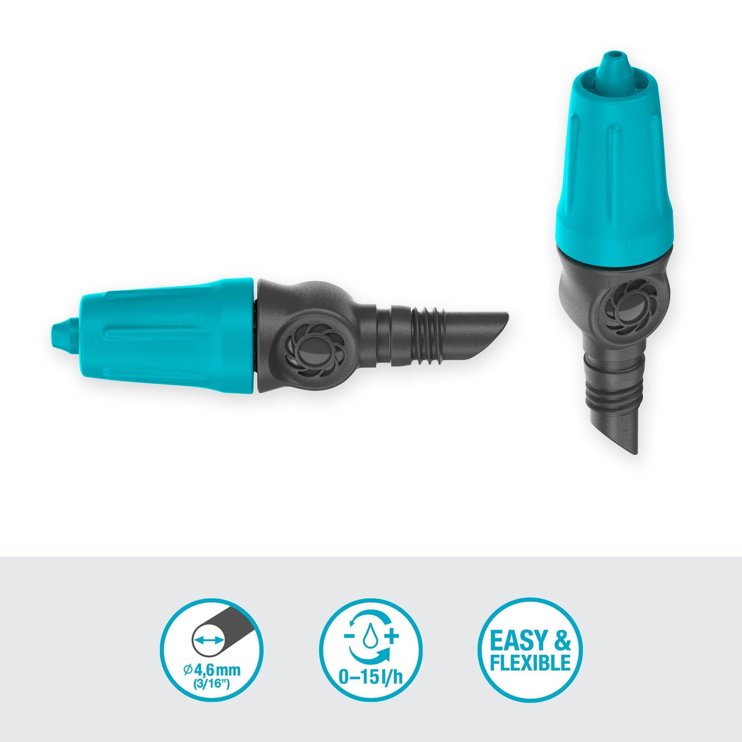 Cabezal de goteo de línea final ajustable 0–15 l/h x15 Microdripsystem Gardena