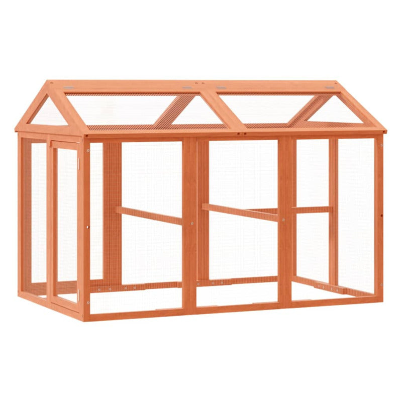 Vidaxl Corral De Madera Maciza Pino Marrón 141x94x104 Cm_5