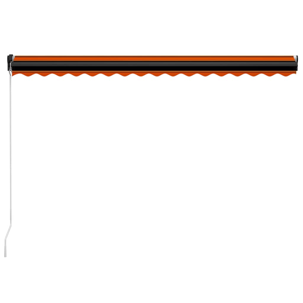 Toldo Manual Retráctil Con Led Naranja Y Marrón 450x300 Cm_3