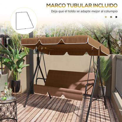 Outsunny Toldo De Repuesto Para Columpio De 2/3 Plazas 192x144 Cm Marrón_5