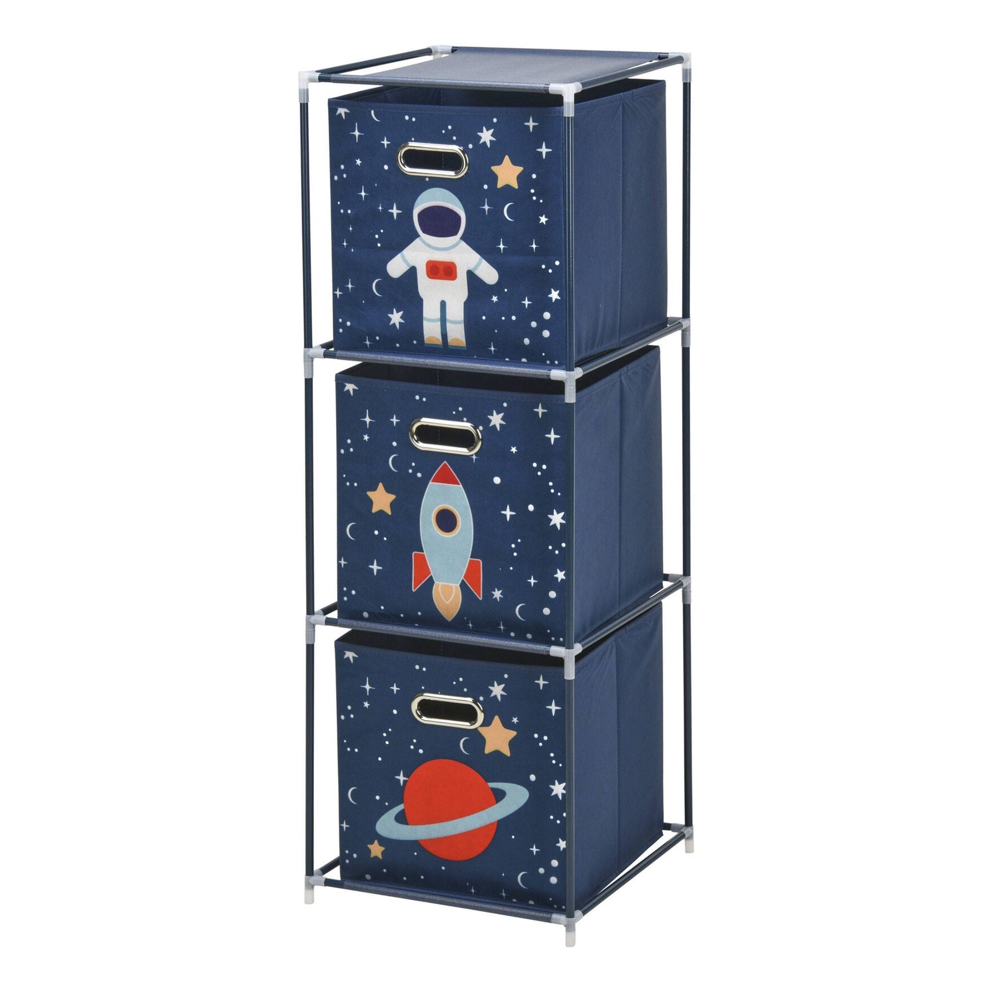Well Home Estanteria Cajonera De 3 Estantes En Metal H.102cm_0