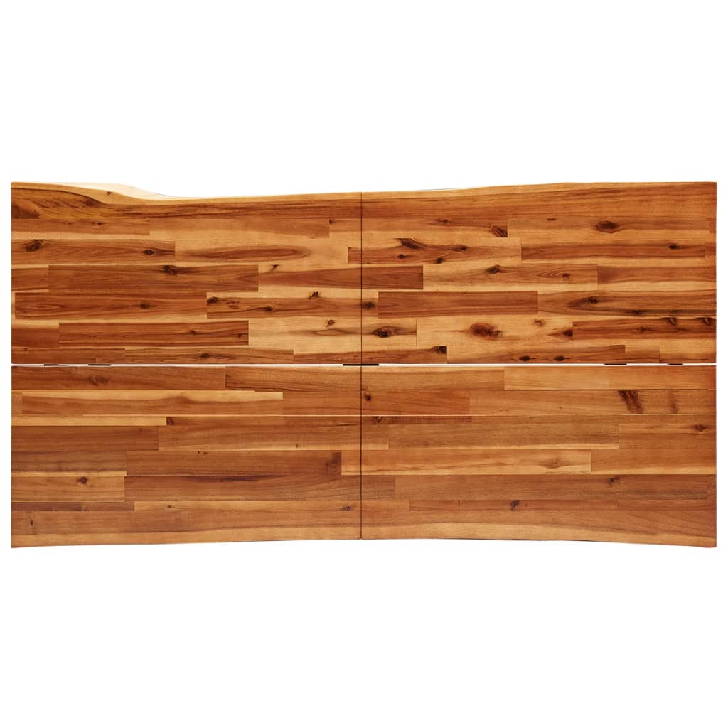 Mesa De Comedor Con Borde Vivo Madera Maciza Acacia 160x80x75cm_4