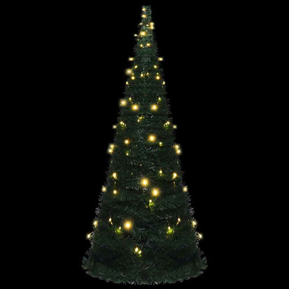 Vidaxl Árbol De Navidad Emergente Preiluminado Con Luces Verde 210 Cm_3