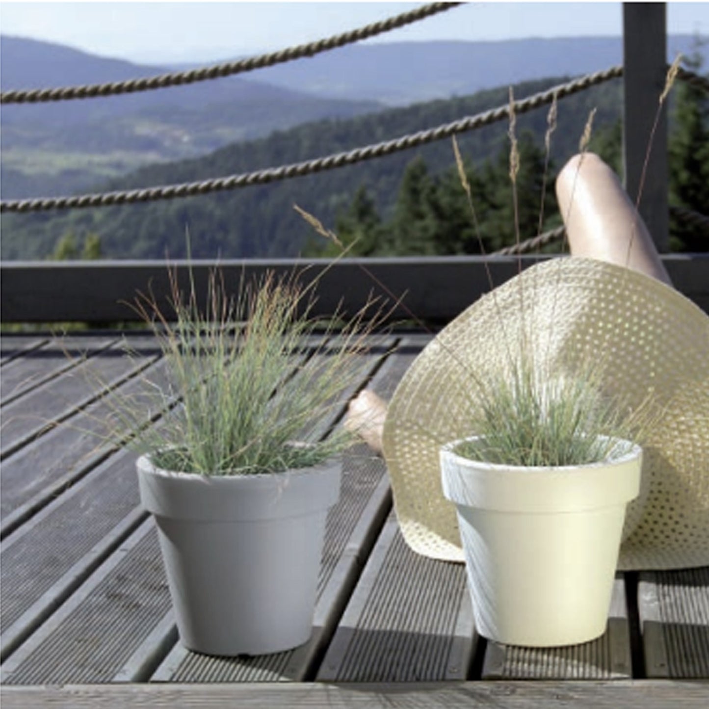 Maceta De Plastico Lofly En Color Gris 19,6 (largo) X 19,6 (ancho) X 18,1 (alto) Cm_3