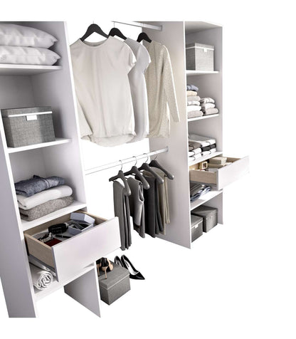 Vestidor Siles Para Dormitorio Con Baldas Y Dos Cajones Acabado Blanco 185 Cm(alto)200 Cm(_2