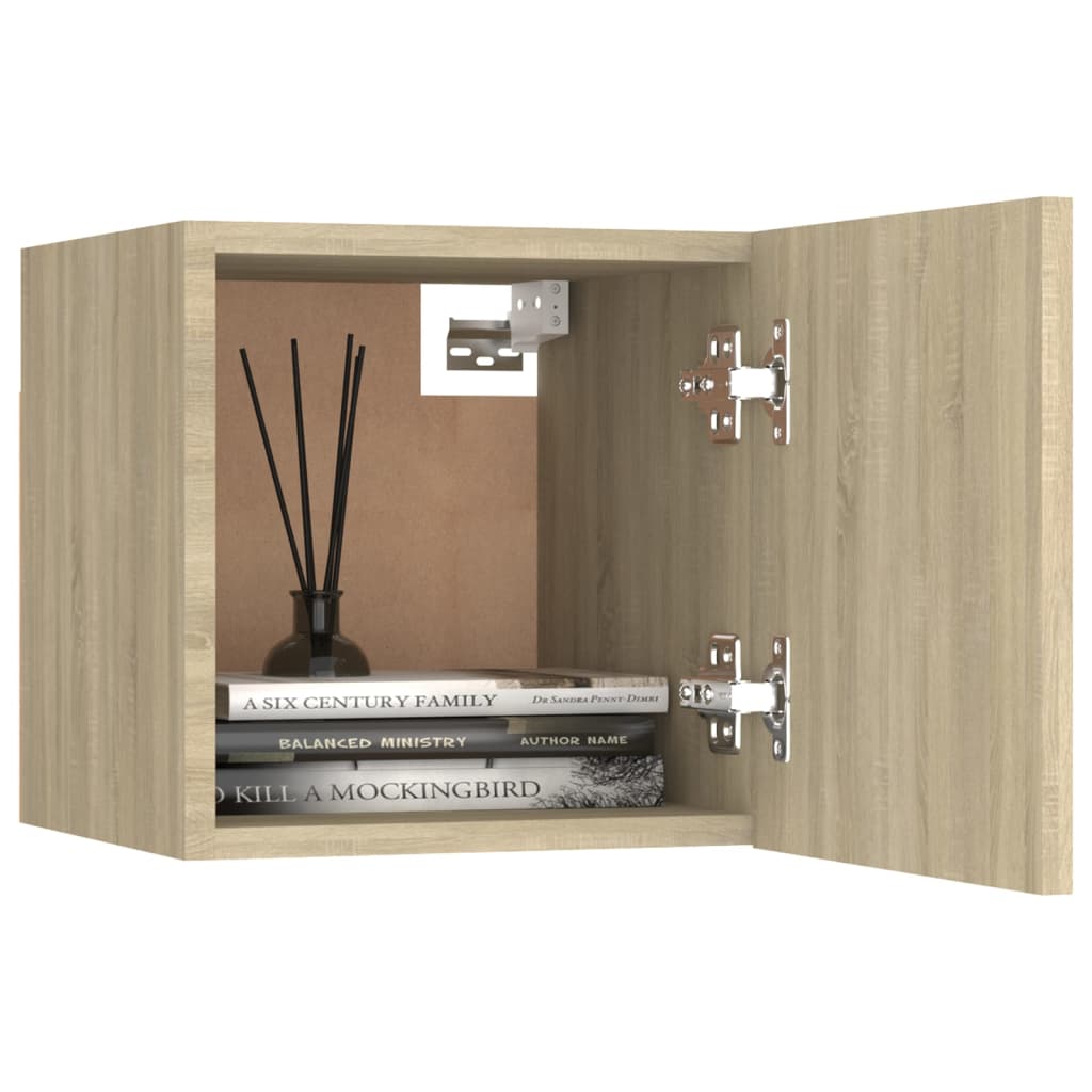 Mesitas Noche 2 Uds Madera Ingeniería Roble Sonoma 30,5x30x30cm_2