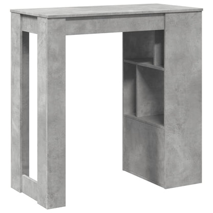 Mesa Alta Bar Con Estantes Madera Gris Hormigón 102x50x103,5cm_4