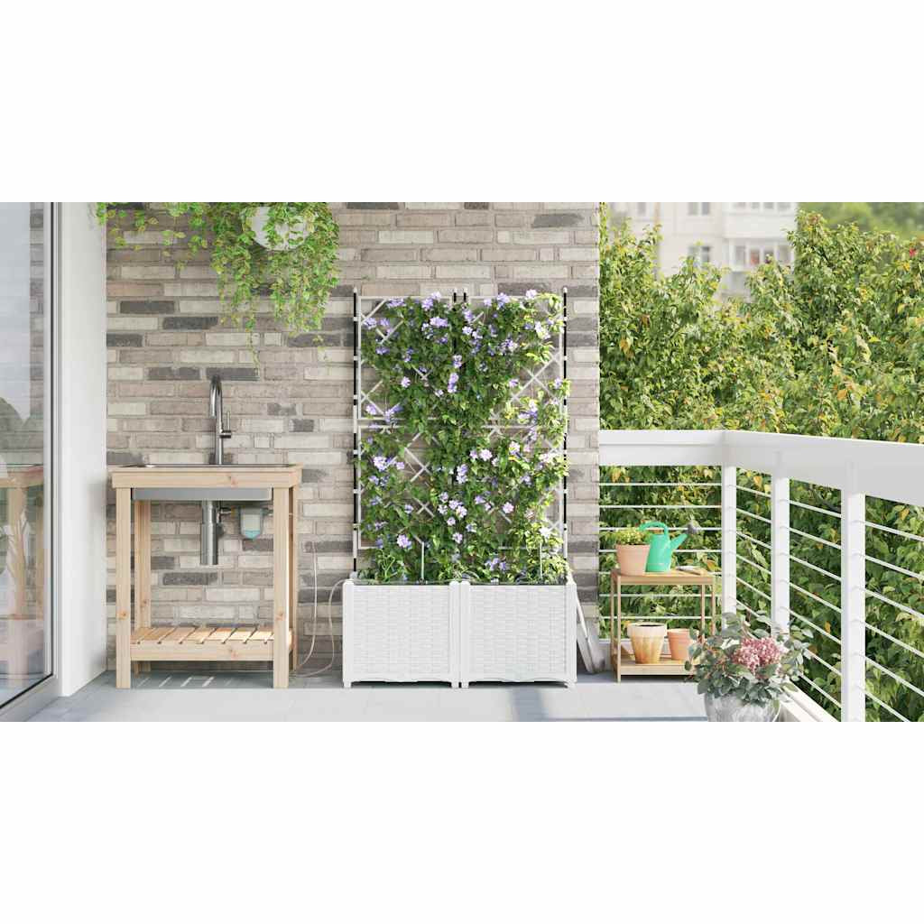 Vidaxl Jardineras Blanco 80 X 40 X 142 Cm Acero_3