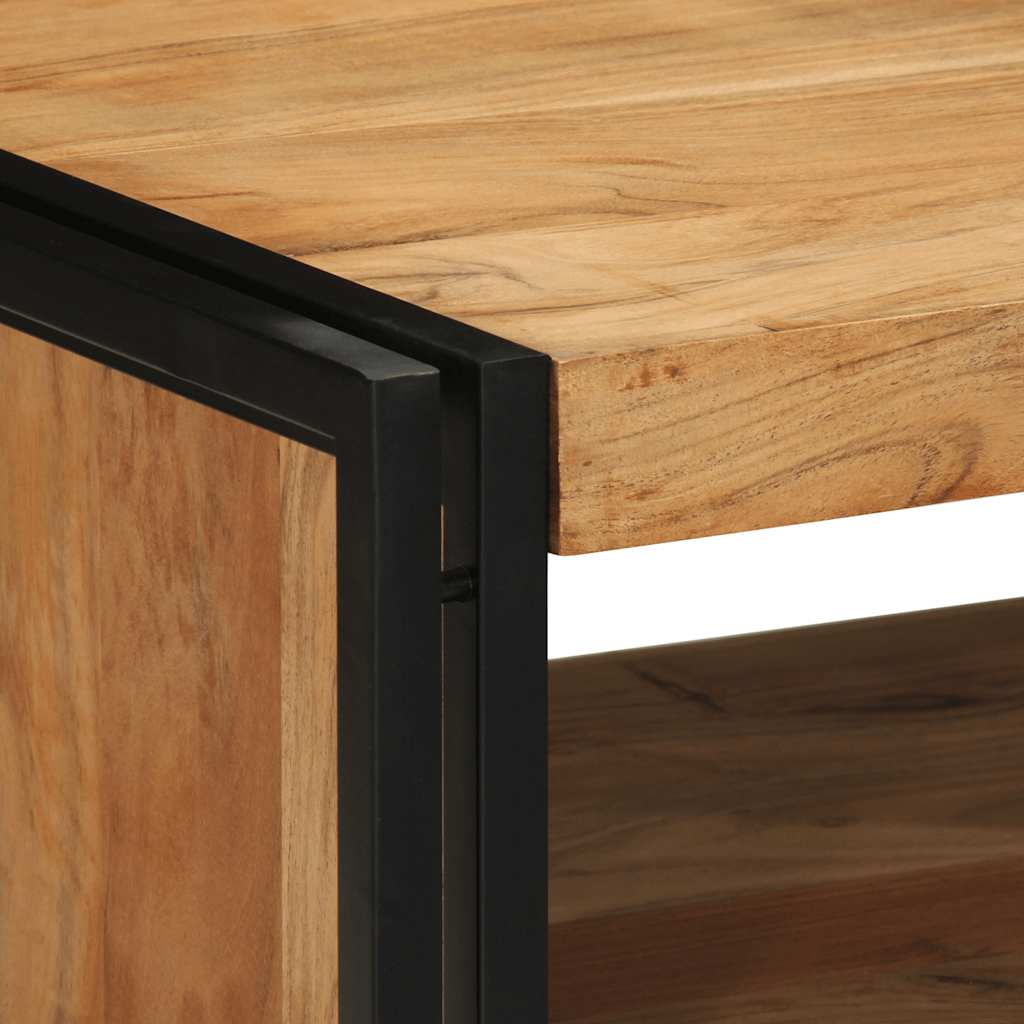 Mesa De Centro Madera Maciza De Acacia 70x50x38 Cm_4