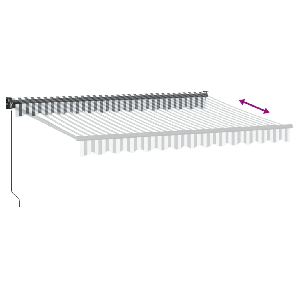Toldo Retráctil Aluminio Y Tela Antracita Y Blanco 3,5x2,5 M_4