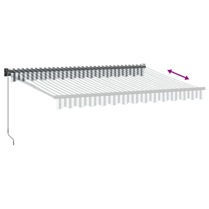 Toldo Retráctil Aluminio Y Tela Antracita Y Blanco 3,5x2,5 M_4