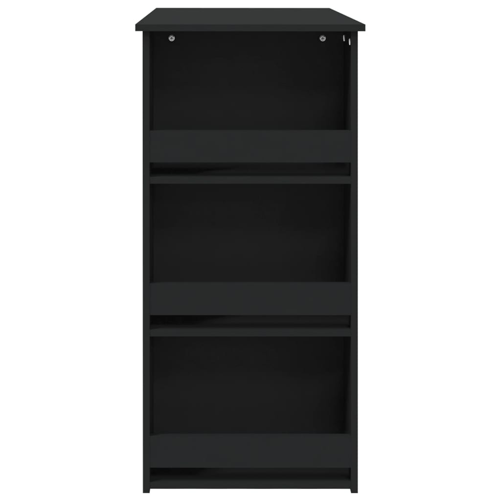 Mesa Bar Estante Almacenaje Contrachapada Negro 102x50x103,5 Cm_4