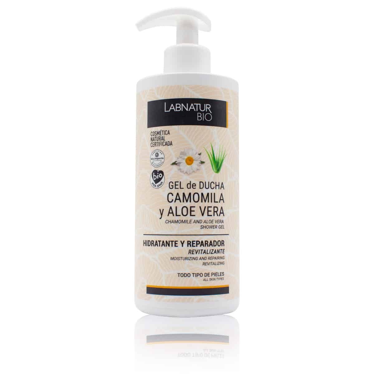 Gel de Ducha de Camomila y Aloe Vera Labnatur Bio 450 ml | Limpieza Suave | Hidrata, Calma y Refresca | Vegano_0