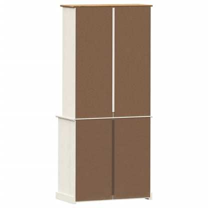 Aparador Alto Vigo Madera Maciza De Pino Blanco 80x40x176 Cm / Vetonek_2