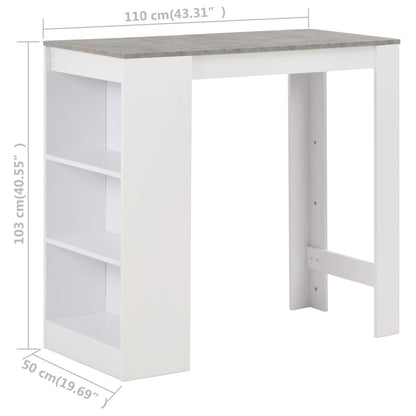 Mesa Alta De Cocina Con Estantería Blanca 110x50x103 Cm_4