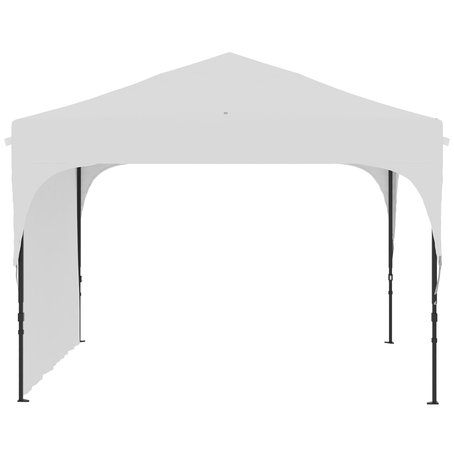 Outsunny Carpa Plegable 3x3 M Altura Ajustable 1 Pared Lateral Blanco_3