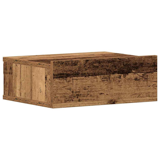 Mesita De Noche Flotante Madera Vieja 40x32x15 Cm_0