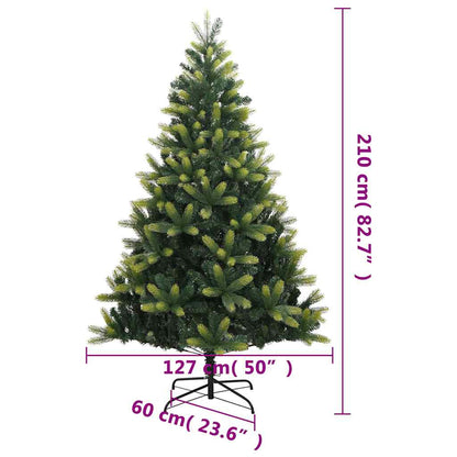 Vidaxl Árbol De Navidad Artificial Con Bisagras 300 Led Y Bolas 210 Cm_2