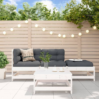 Vidaxl Juego De Muebles De Jardín 4 Pzas Madera Maciza De Pino Blanco_1
