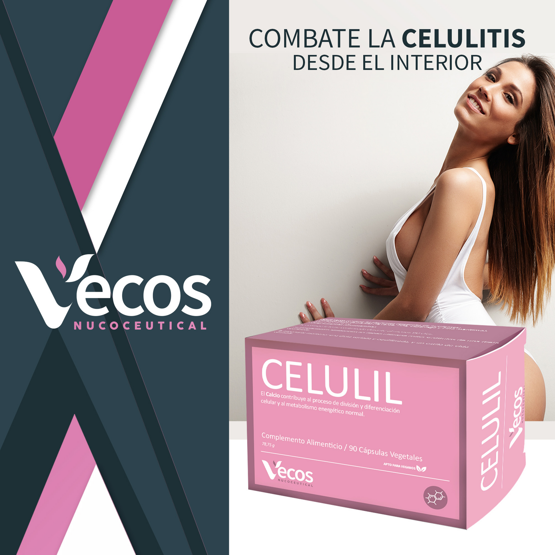 Celulil Vecos 90 Cápsulas | Celulitis Y Retención De Líquidos | Piña, Centella Y Cola De Caballo_1
