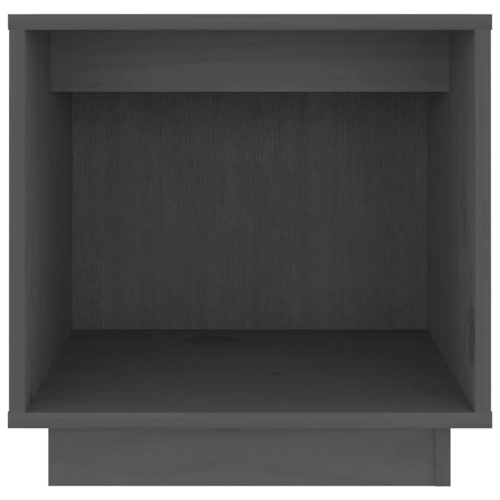 Mesitas De Noche 2 Uds Madera Maciza De Pino Gris 40x30x40 Cm_3