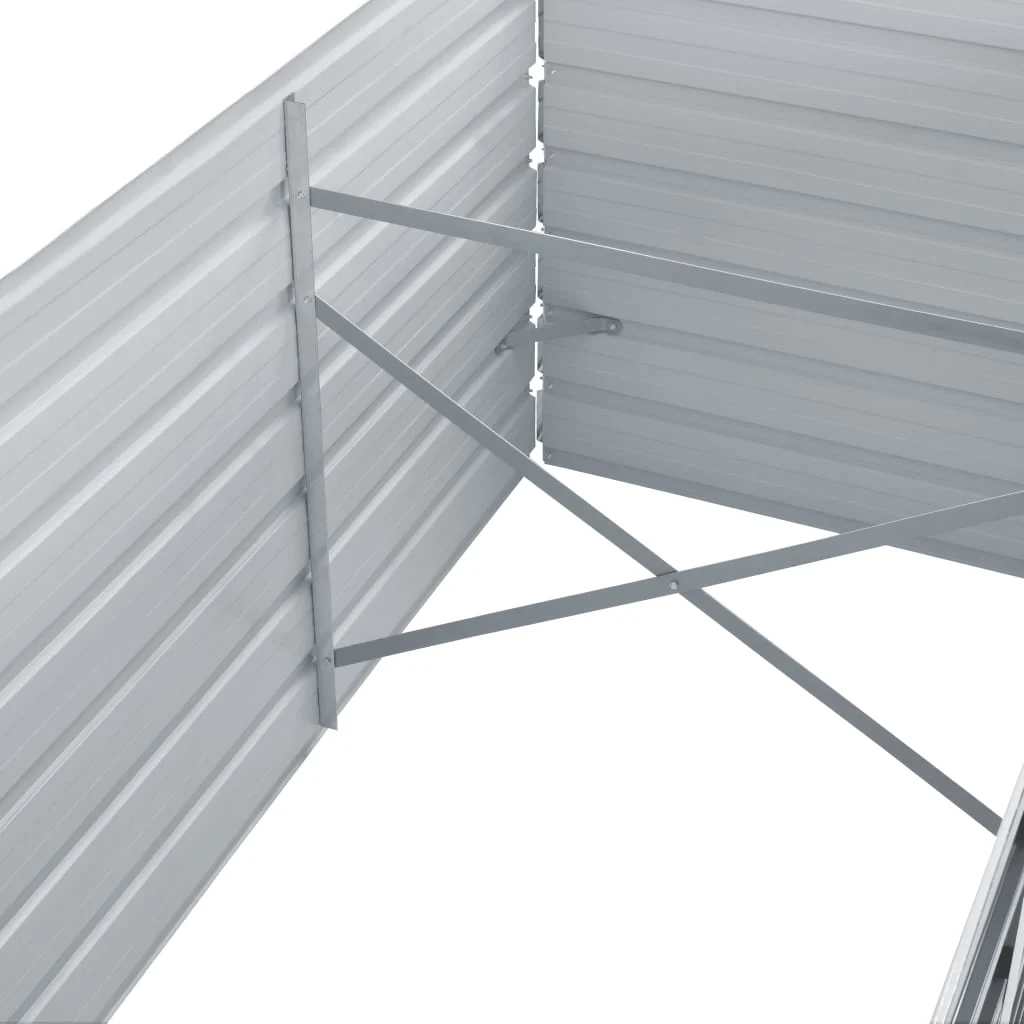 Jardinera Elevada De Acero Galvanizado Gris 160x80x45 Cm_4