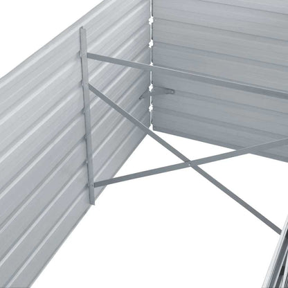 Jardinera Elevada De Acero Galvanizado Gris 160x80x45 Cm_4