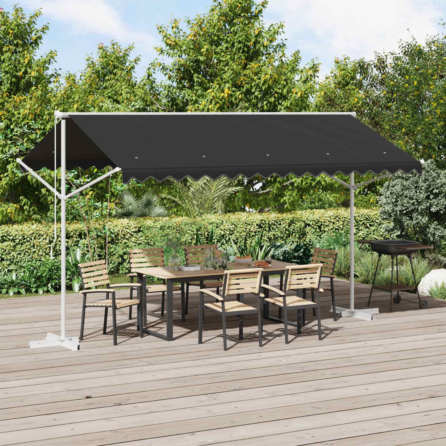 Toldo Independiente 4 X 3 M Poliéster Gris Antracita_1