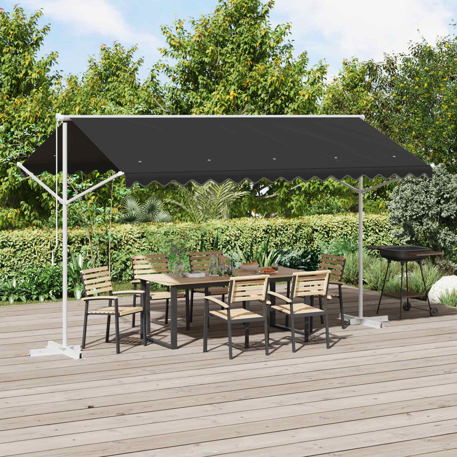Toldo Independiente 4 X 3 M Poliéster Gris Antracita_1